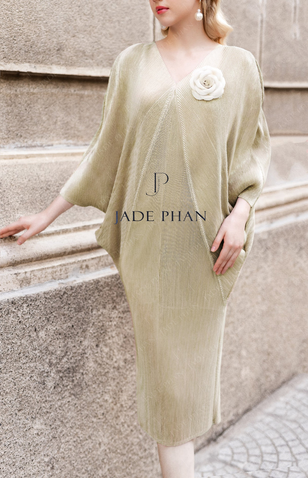 Đầm xếp ly PHEDRA - Kem