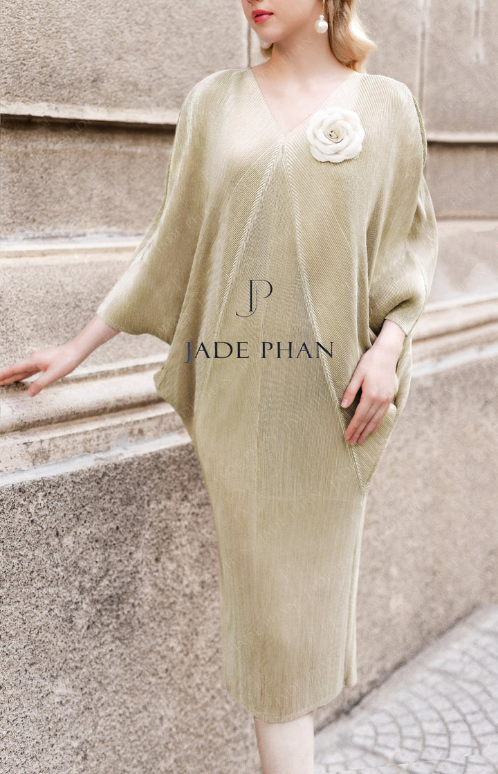 Đầm xếp ly PHEDRA - Kem