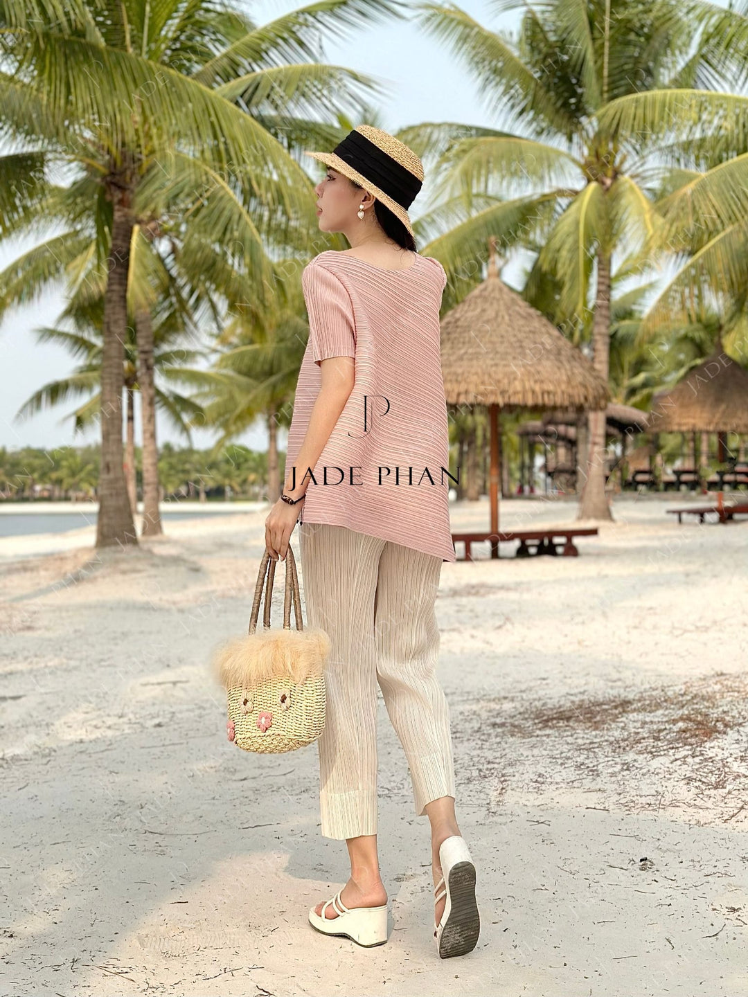 Set Jennie Top & Daisy Pants/ Jennie Hồng & Daisy Trắng