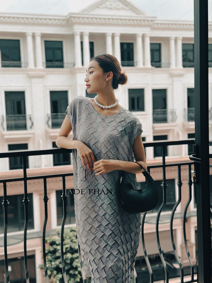 Váy Xếp Ly JOSEPHINE - Ghi