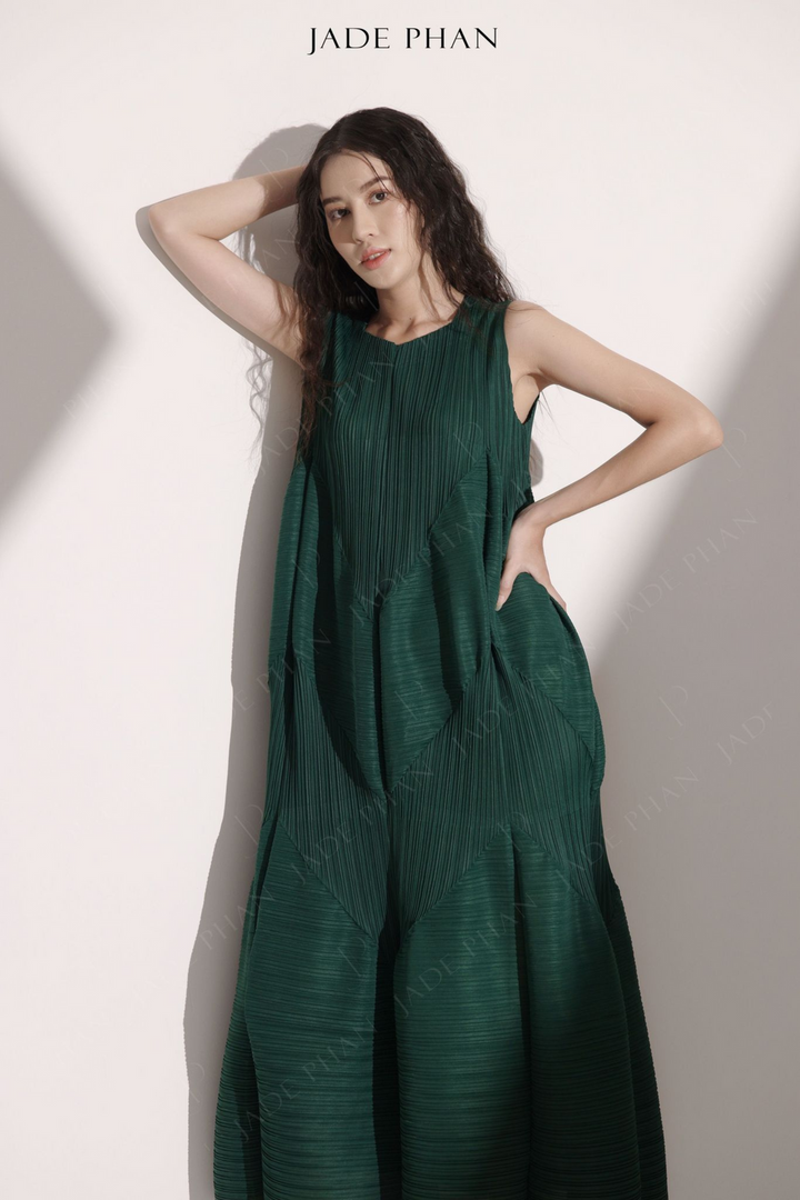 JEUNESSE Pleated Midi Dress - Váy Jeunesse