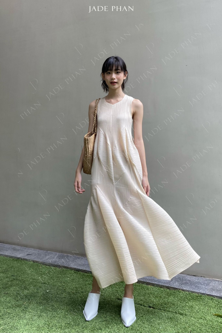 JEUNESSE Pleated Midi Dress - Váy Jeunesse