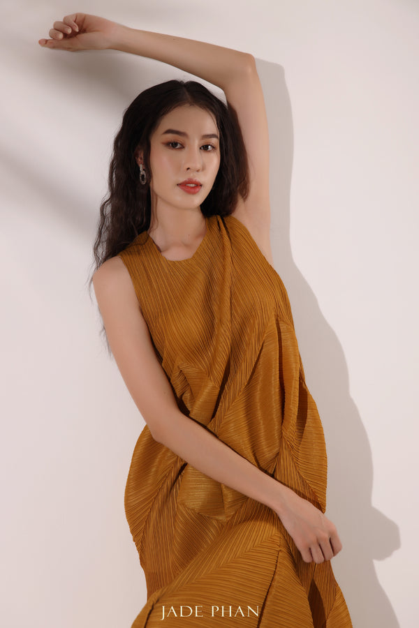 JEUNESSE Pleated Midi Dress - Váy Jeunesse