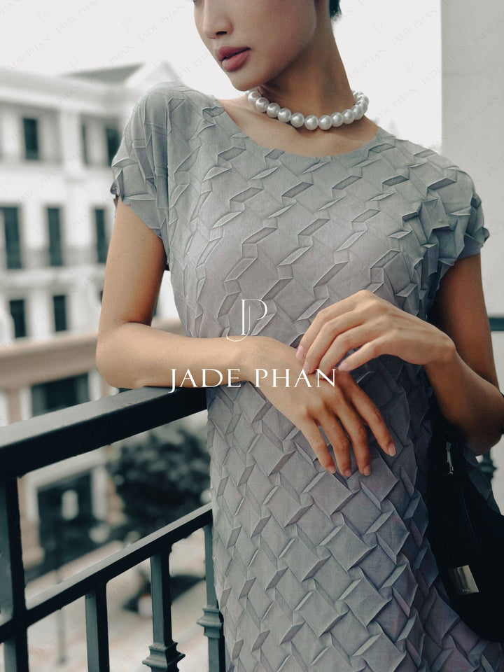 Váy Xếp Ly JOSEPHINE - Ghi