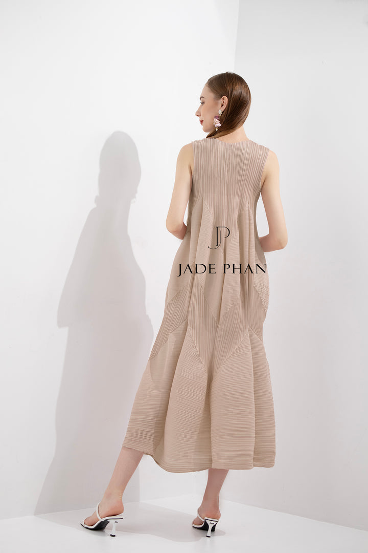JEUNESSE Pleated Midi Dress - Váy Jeunesse