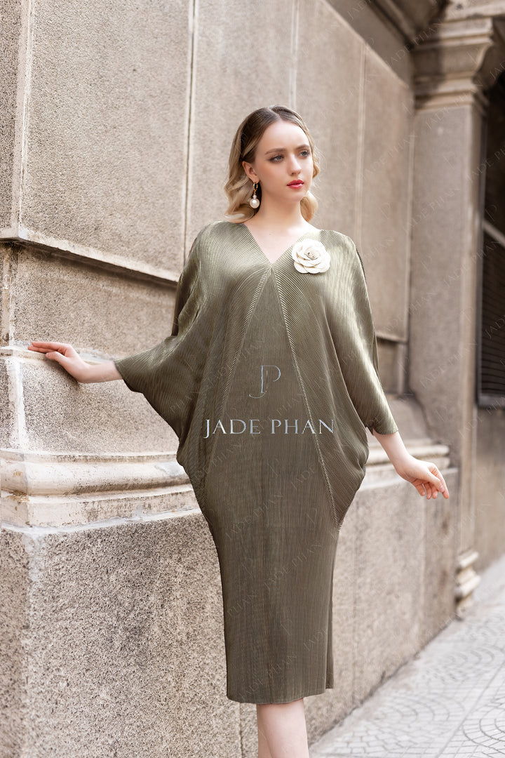 Đầm xếp ly PHEDRA - Kem