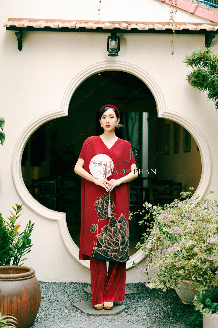 LAGAN Pleated Set - Set Áo dài + Quần