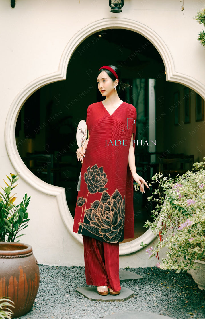 LAGAN Pleated Set - Set Áo dài + Quần