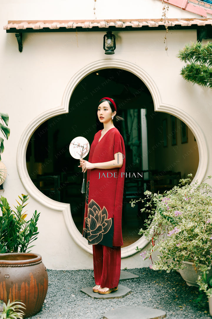 LAGAN Pleated Set - Set Áo dài + Quần