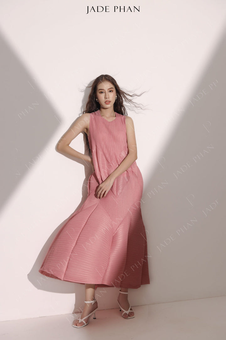JEUNESSE Pleated Midi Dress - Váy Jeunesse