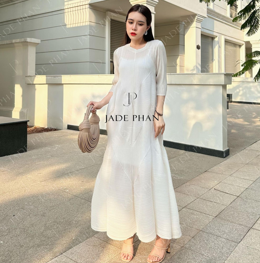 DORIS Pleated Midi Dress - Váy Doris