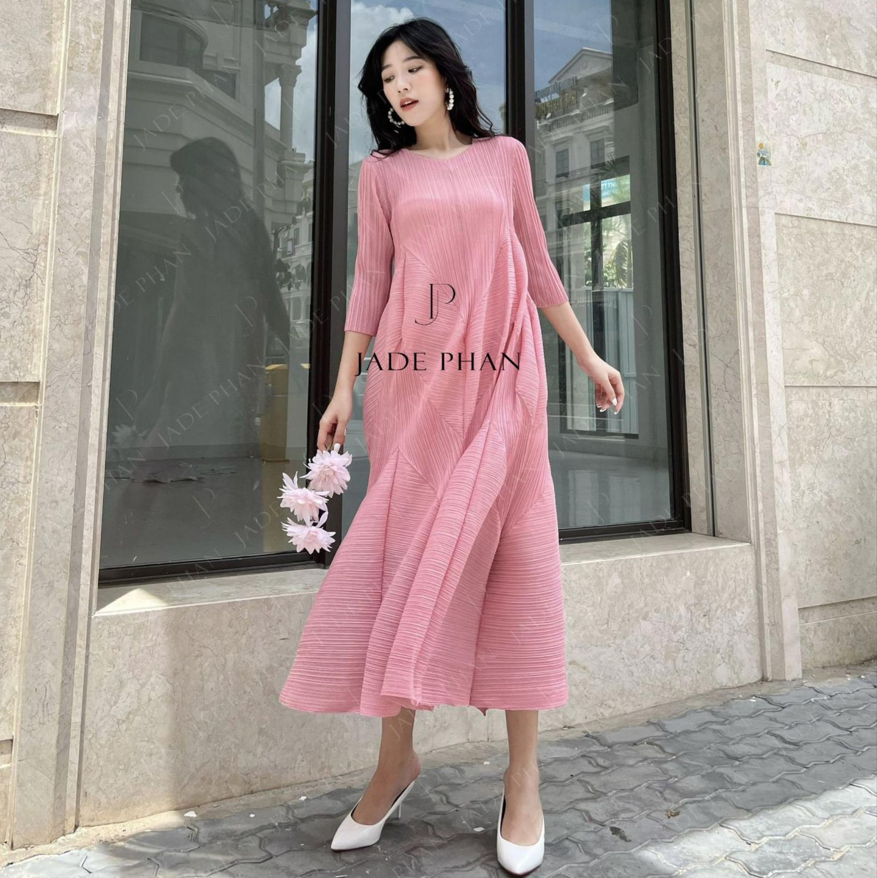 DORIS Pleated Midi Dress - Váy Doris