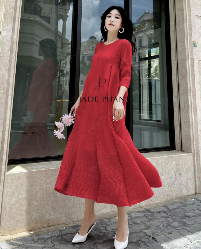 DORIS Pleated Midi Dress - Váy Doris