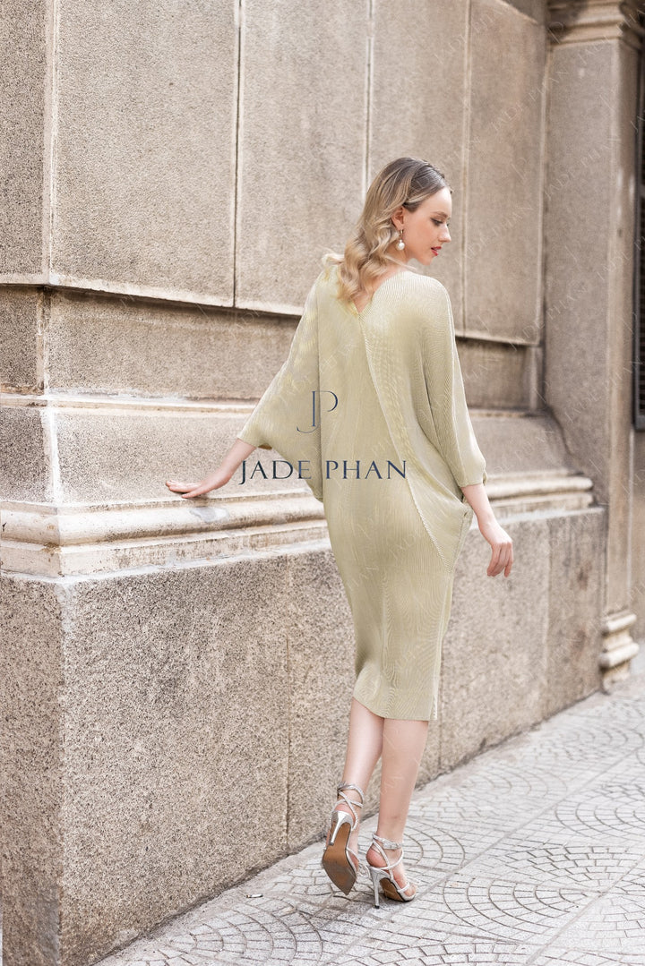Đầm xếp ly PHEDRA - Kem