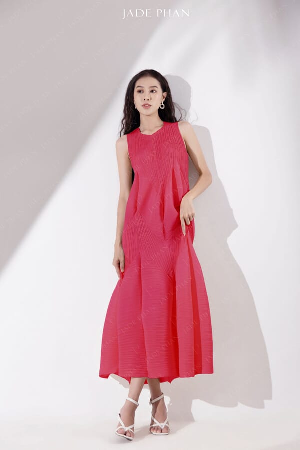 JEUNESSE Pleated Midi Dress - Váy Jeunesse