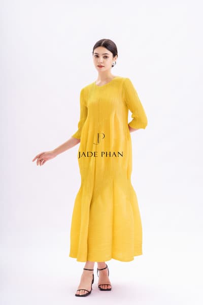 DORIS Pleated Midi Dress - Váy Doris