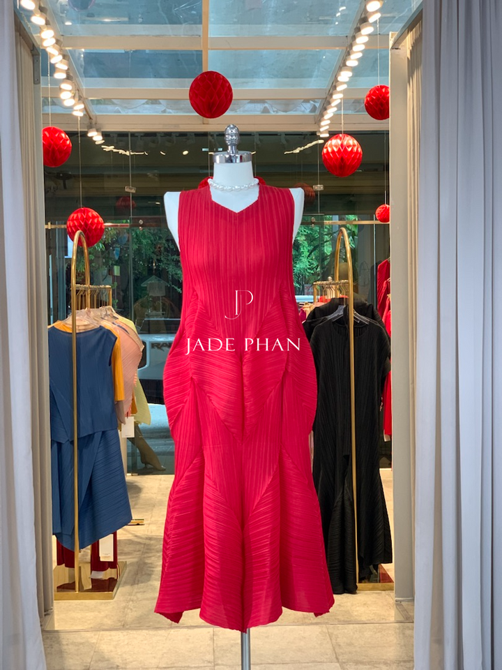 JEUNESSE Pleated Midi Dress - Váy Jeunesse