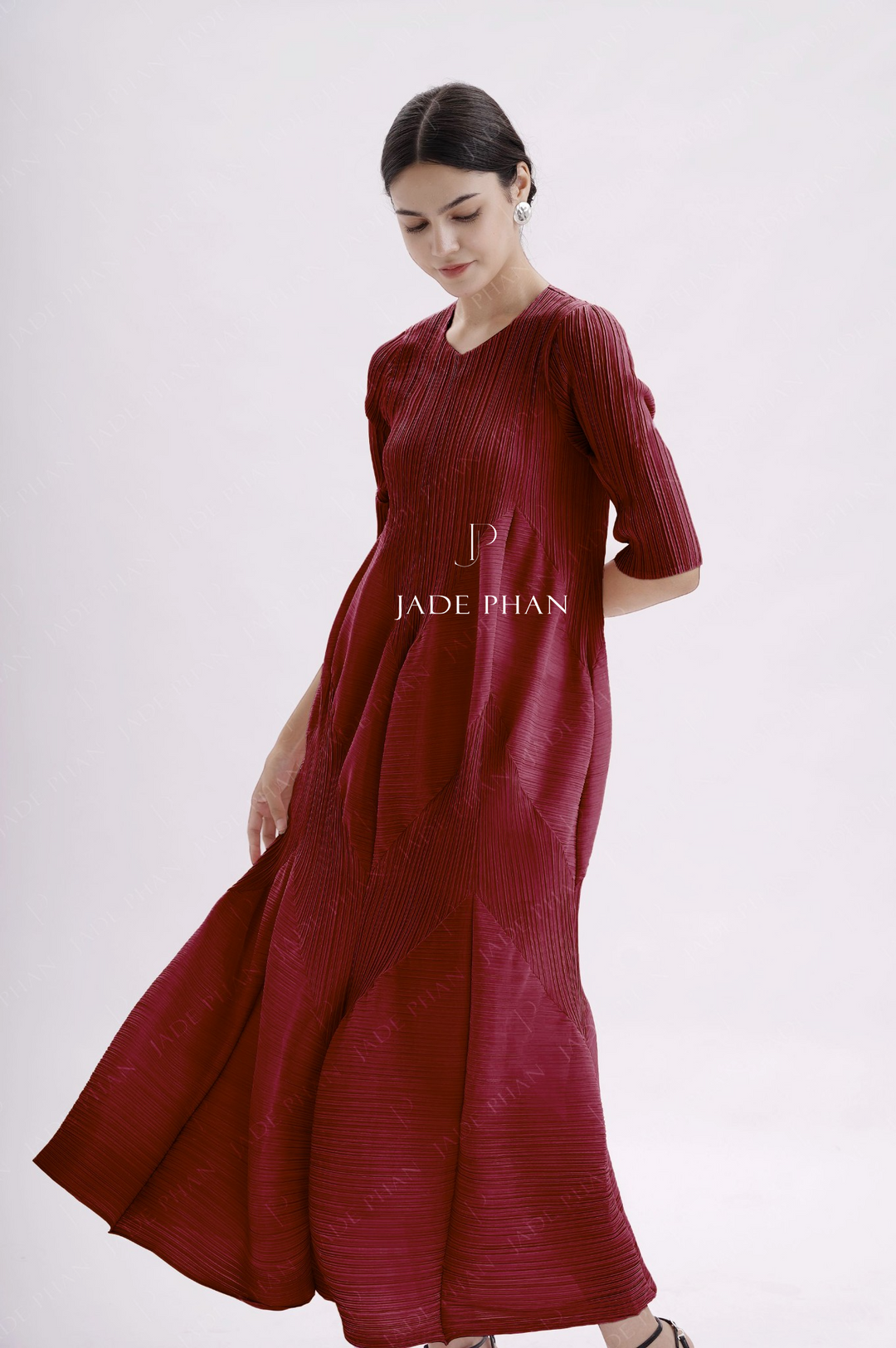 DORIS Pleated Midi Dress - Váy Doris