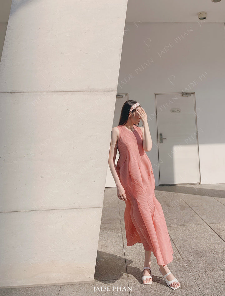 JEUNESSE Pleated Midi Dress - Váy Jeunesse