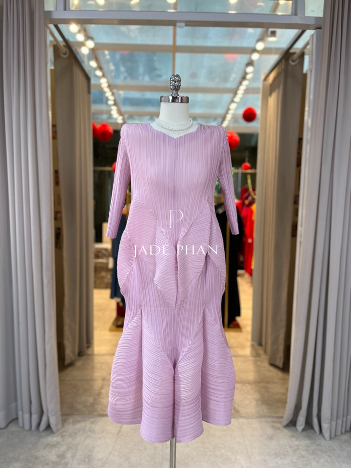 DORIS Pleated Midi Dress - Váy Doris