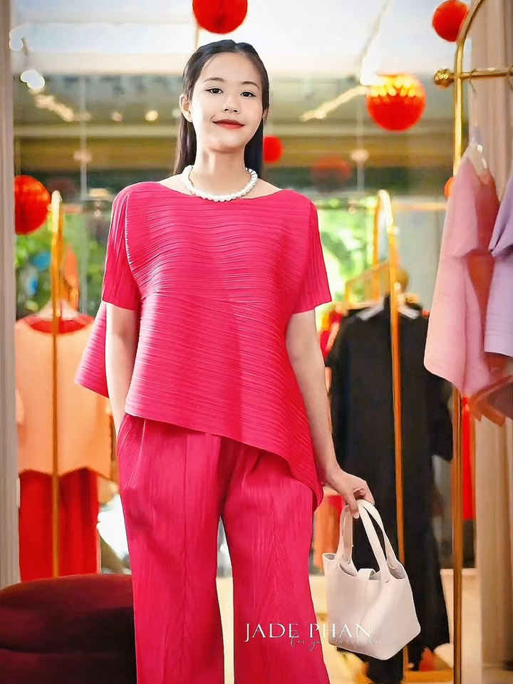 Set Katle Top & Katle Bottom/ Katle Set Hồng sen