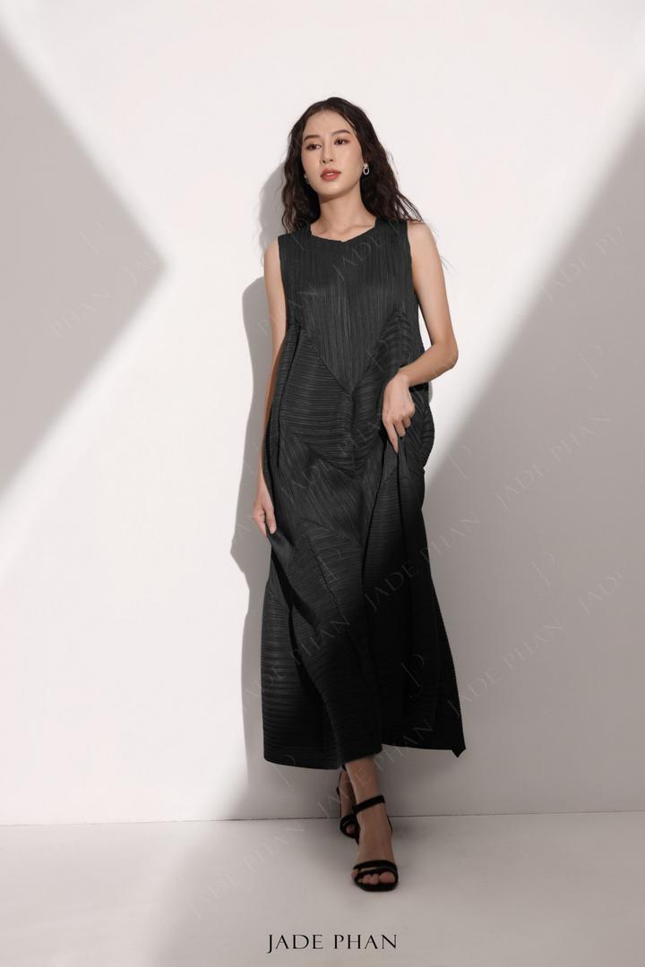 JEUNESSE Pleated Midi Dress - Váy Jeunesse